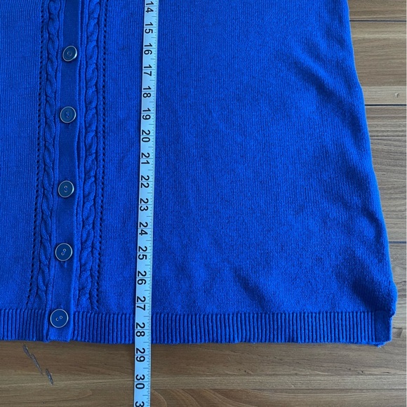 Talbots Blue Boyfriend Cardigan V-Neck Long Sleeve Button Front Size 2X Petite - Picture 15 of 16